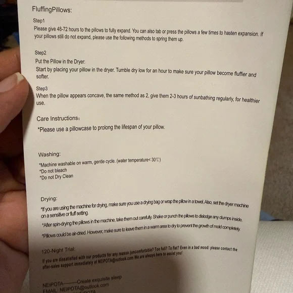 Neipota luxury Bed Pillows for exquisite Sleeping Queen Size (White), Set of 2, - Picture 6 of 10